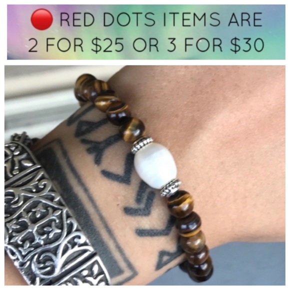 🔴SALE ! Tiger eye genuine pearl bead bracelet - Picture 2 of 10